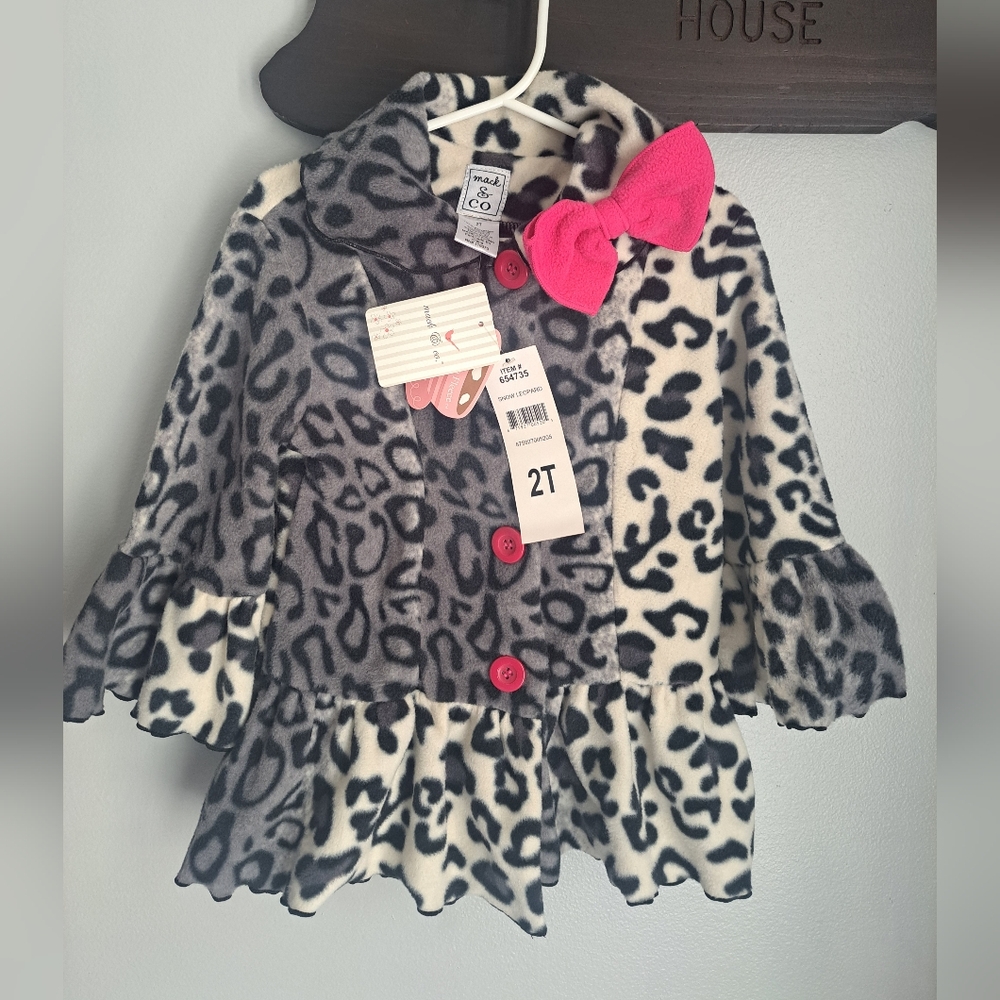 MACK & CO. IVORY PRINTED DESIGN OUTERWEAR WITH RUFFLE SIZE 2T